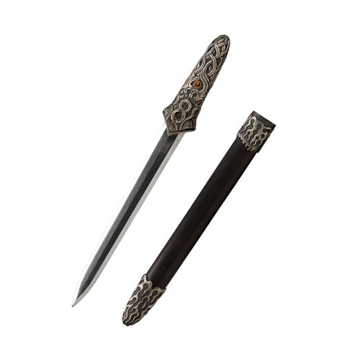 天照短剑  龙泉沈广隆宝剑 花纹钢宝剑 仿古宝剑 未开刃 商品图5