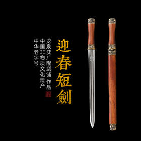 迎春短剑   花纹钢宝剑 硬剑一体剑龙泉沈广隆宝剑  未开刃