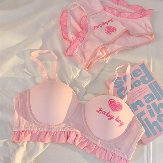 【芭比套装】聚拢小胸半杯内衣内裤套装女 纯欲性感女生2分之1罩杯文胸 商品图0