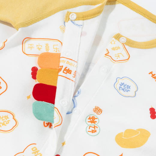 贝贝怡童装婴幼儿连体衣春秋款爬服男女宝宝满月百天哈衣纯棉套装ZB3DL032 商品图6