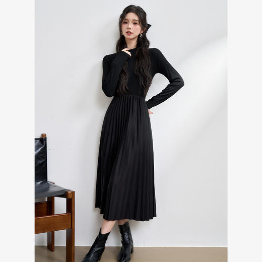 西遇法式千金洋气红色套装女早春赫本风黑色长裙小香风两件套M0043161/V0044180 商品图3