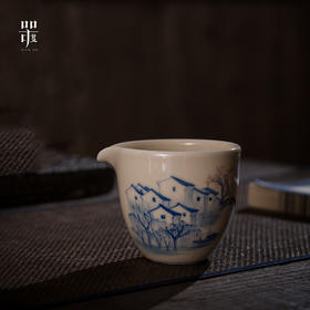 问鼎器度汝窑鹅黄青花雍雅公杯（山水）（缺货）（写意喜上红梅）