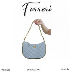 香奶奶 B 手工坊  hobo 双链条腋下包大号  雾霾蓝