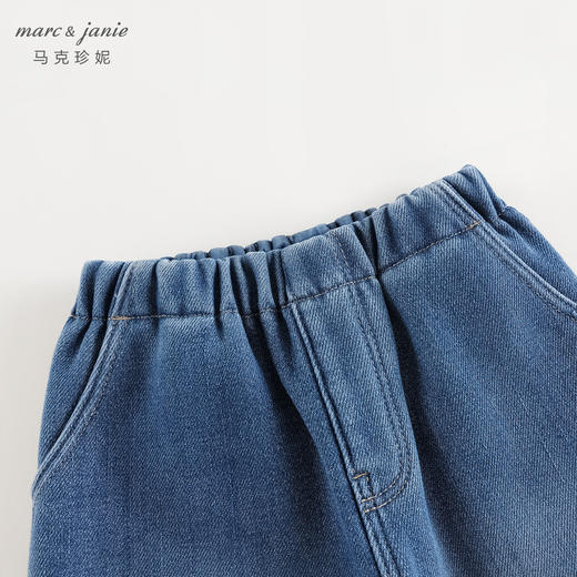 马克珍妮男童轻潮时尚加绒牛仔裤儿童裤子束脚裤冬装新款241212 商品图3