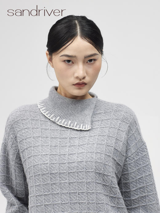 西藏羊绒高领女套衫 侧翻领 SJF96W317N 商品图2