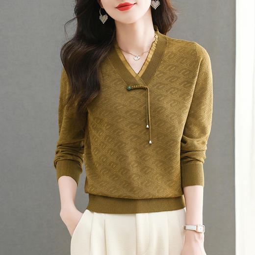 针织花边领短款薄，内搭上衣羊毛打底衫CC-101-86177 商品图0