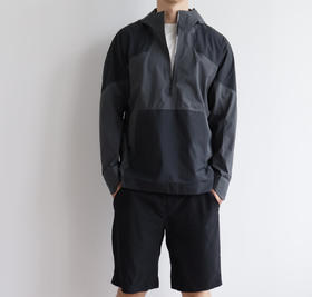 无标袅 全压胶半拉链男女耐磨撞色连帽冲锋衣薄款外套 WT734