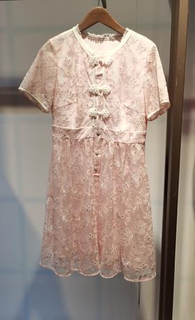 水红色连衣裙HJ2S43