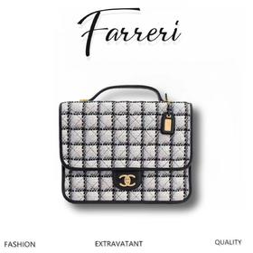 香奶奶 k 高级手工坊 黑白毛呢双肩包