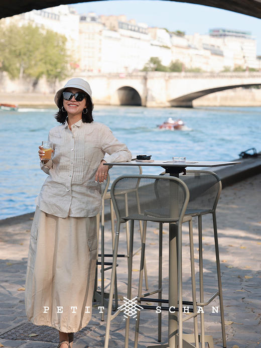 PETIT SCHAN小闪 CLO#577 A refreshing autumn 秋飒 亚麻棉混纺设计感茧型工装半身裙 商品图1