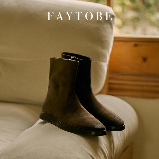 FAYTOBE “金盏”极简绒面小踝靴 商品图8