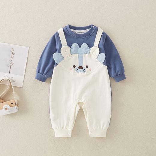 【连体衣设计，展现时尚与可爱！】秋季新款韩版婴幼儿衣服 背带连体衣 小宝宝可爱小狮子背带裤-QQ 商品图3