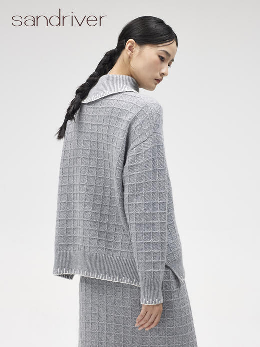 西藏羊绒高领女套衫 侧翻领 SJF96W317N 商品图3