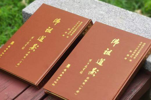 《佛祖道影》:彩绘版，全2册，绸布面精装，16开，广东省文化传播学会编，陈杰 绘 ；岭南美术出版社2012年一版一印，定价：380，售价：80。 商品图1