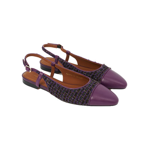 羊皮粗花呢后空单鞋ACE3FTW136 商品图6