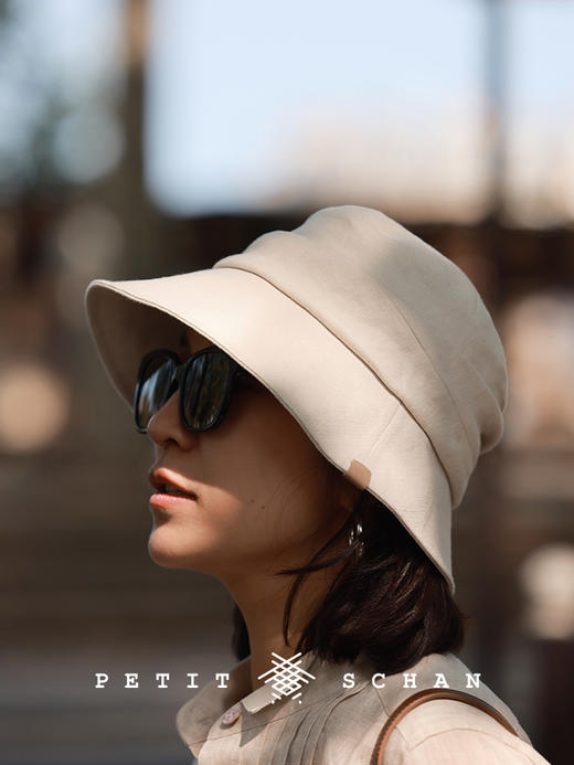 PETIT SCHAN小闪 #070 Chaser of Light 追光者  法国进口精梳亚麻立裁手工捏褶渔夫帽 商品图3