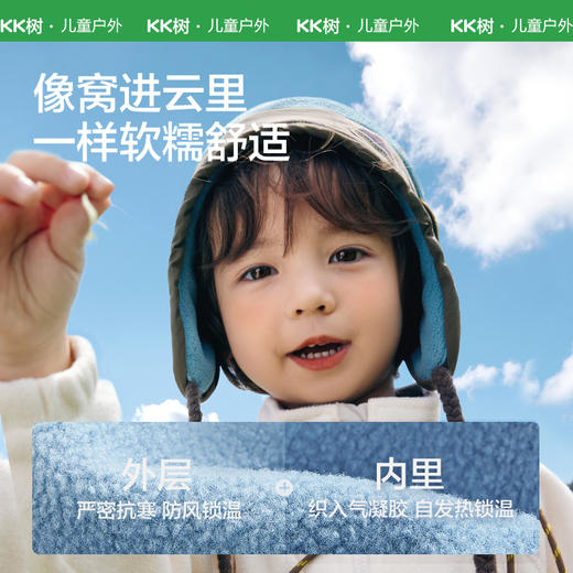 KK树儿童帽子秋冬款男童女孩户外防风护耳帽宝宝围脖保暖2024新款小笼包护耳帽 商品图3
