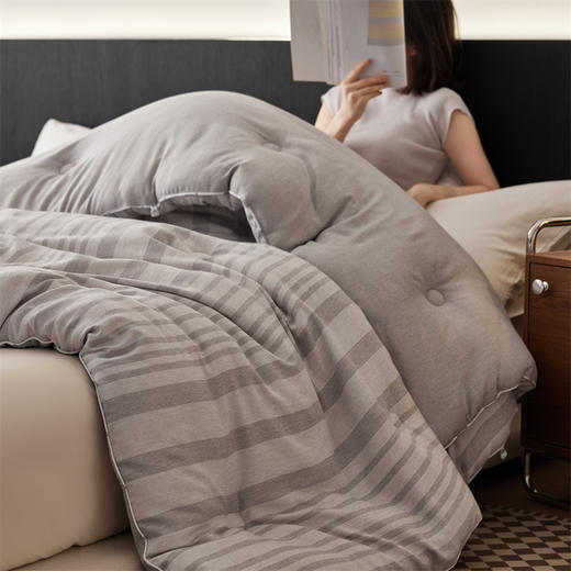 顶柔日系条纹纤维被 商品图5