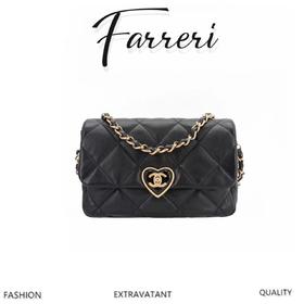 香奶奶 2尺寸！23S 新款CF Mini爱心珐琅扣方胖子 黑色