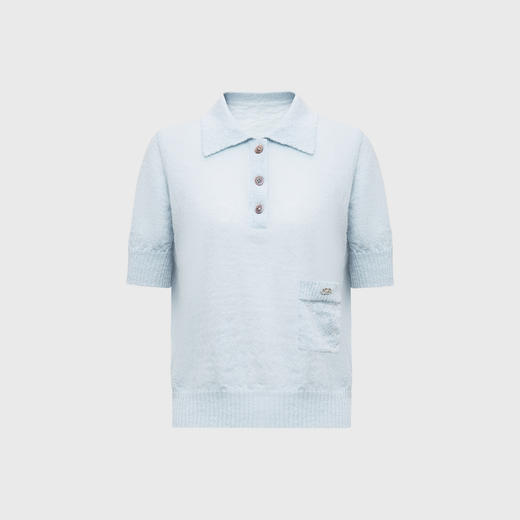 [捡漏价]lost in echo2024秋季新款高级时尚轻薄polo领短袖针织衫T恤上衣 商品图4