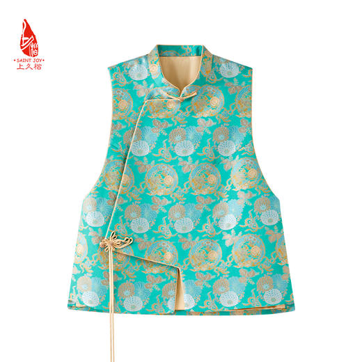 SAINTJOY/上久楷 新中式马甲 复古 团龙杂宝菊花纹 CY1044207026 商品图0