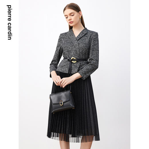 皮尔卡丹女装连衣裙秋季新款商务宴会通勤假两件裙子P3367E3836B3
 商品图4