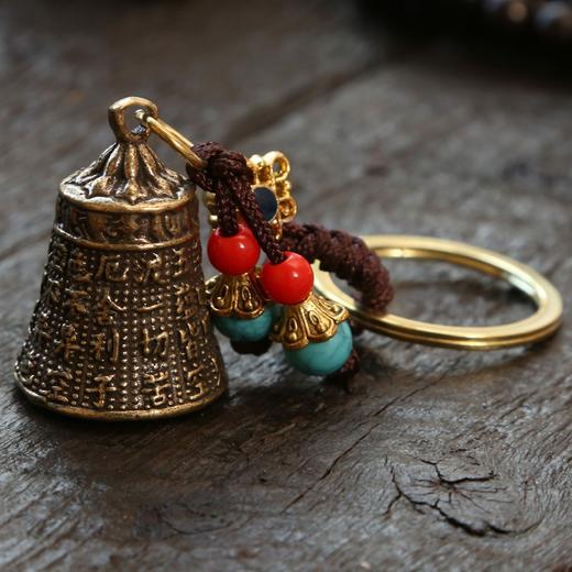 「9.9元包邮！黄铜心经铃铛挂件」复古风汽车包包钥匙扣 居家日用挂件挂饰六字真言铃铛 商品图1