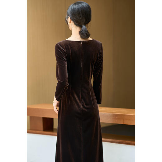 【仅剩S】复古法式丝绒连衣裙正式场合气质轻礼服裙3543 商品图3