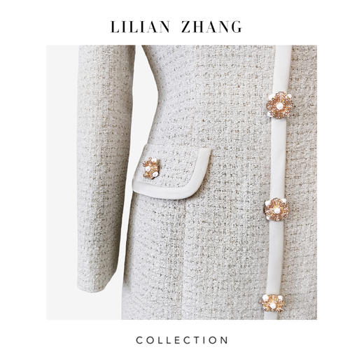 C系列——“定制”——“香氛佳人”——轻奢风—法式嵌边小香连衣裙 2401160 商品图2