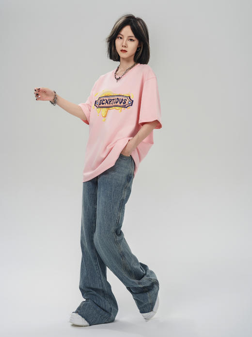 ECAPTIOUS·夏季290g重磅情侣短袖T恤男女原创宽松休闲上衣 商品图5