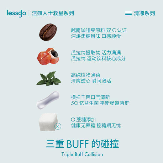 【清新口气，劲爽提神】lessgo 无糖清口爆珠咖啡味 30粒/盒 洁癖人士救星，约会神器 商品图1