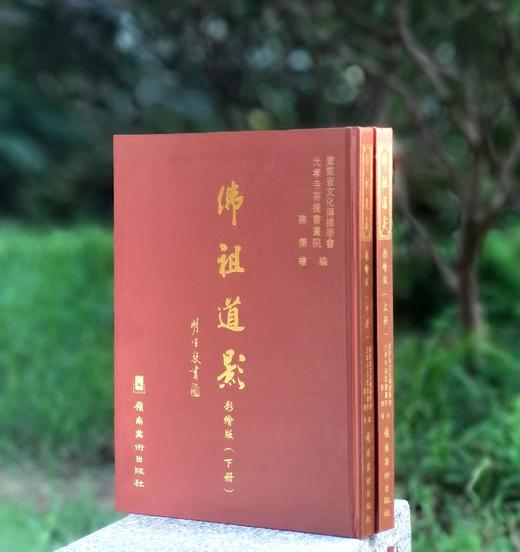 《佛祖道影》:彩绘版，全2册，绸布面精装，16开，广东省文化传播学会编，陈杰 绘 ；岭南美术出版社2012年一版一印，定价：380，售价：80。 商品图0