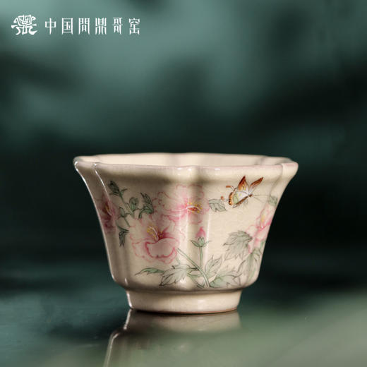 问鼎哥窑沧澜杯（蜀葵蝴蝶）（缺货） 商品图0