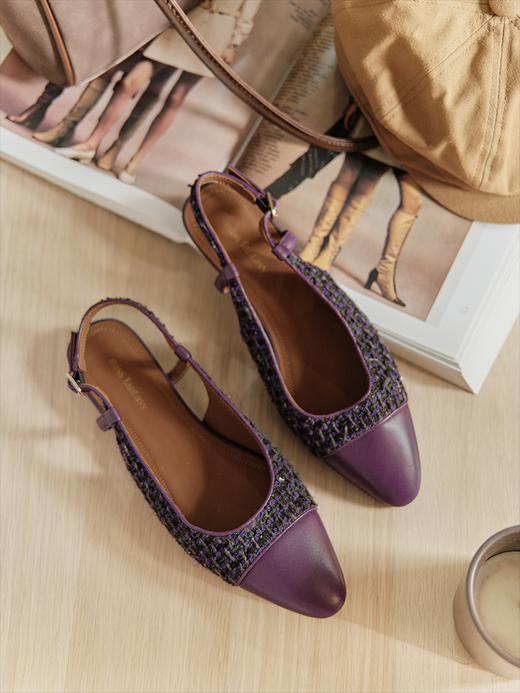 羊皮粗花呢后空单鞋ACE3FTW136 商品图4