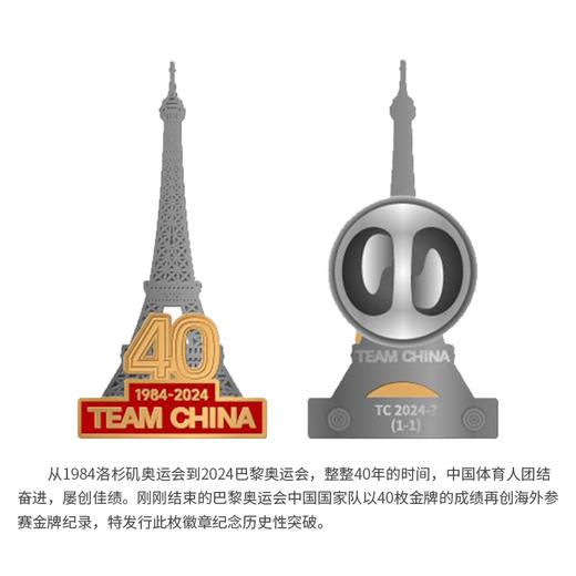 TEAM CHINA 国家队辉煌40年纪念章 商品图4