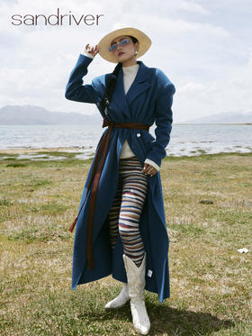 青海女士羊绒水波纹大衣