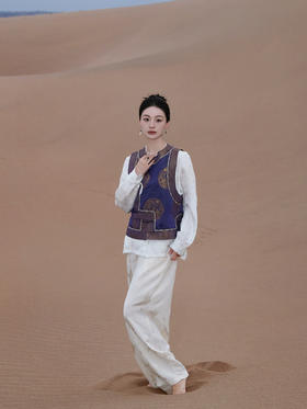 盛唐婧 |中式国风万字纹库缎琵琶襟马甲-紫色