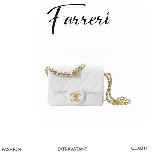 香奶奶  22A 高级手工坊金币口盖包正品皮  白 商品图0