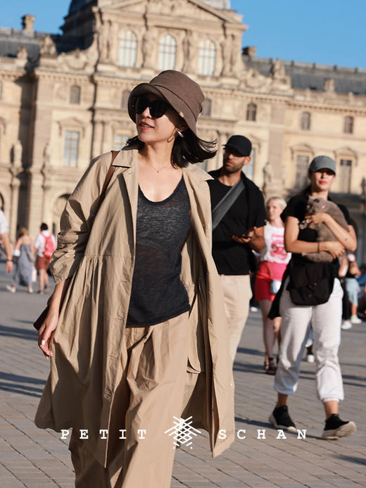 PETIT SCHAN小闪 #070 Chaser of Light 追光者  法国进口精梳亚麻立裁手工捏褶渔夫帽 商品图4
