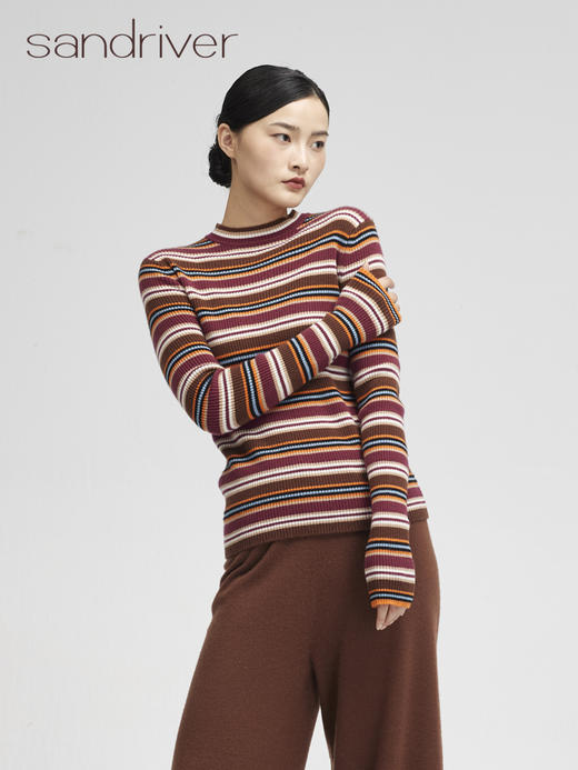 西藏羊绒彩条打底衫SJF96W341N 商品图5