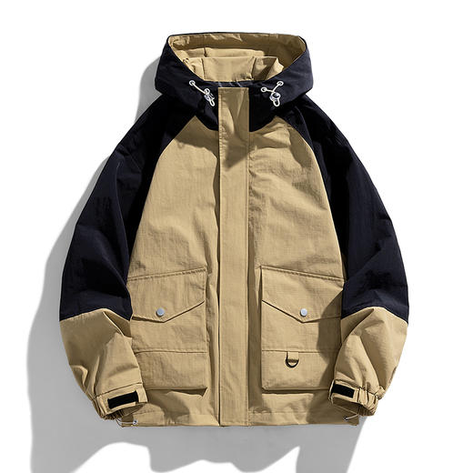 【新款DJR】大依优型大码连帽夹克加肥加大休闲胖子宽松外套上衣男装潮流户外 商品图2