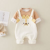 【连体衣设计，展现时尚与可爱！】秋季新款韩版婴幼儿衣服 背带连体衣 小宝宝可爱小狮子背带裤-QQ 商品缩略图1