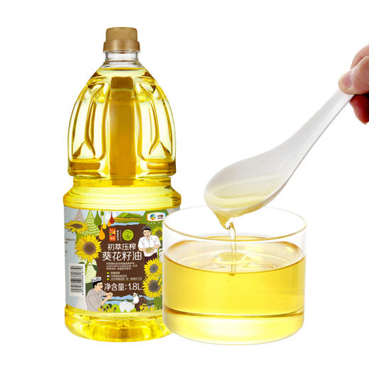 中粮初萃 压榨葵花籽油1.8L 中粮食用油 商品图3