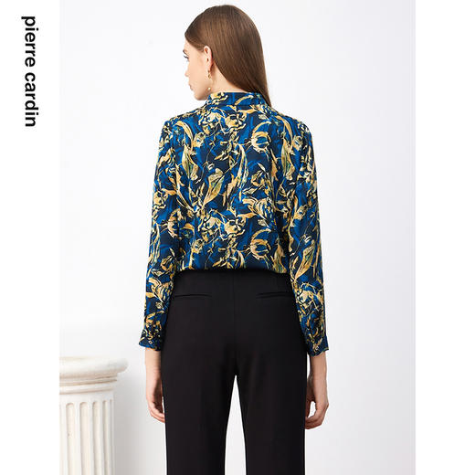 皮尔卡丹女装新款高级复古印花通勤长袖衬衫P3330B3987L3
 商品图2