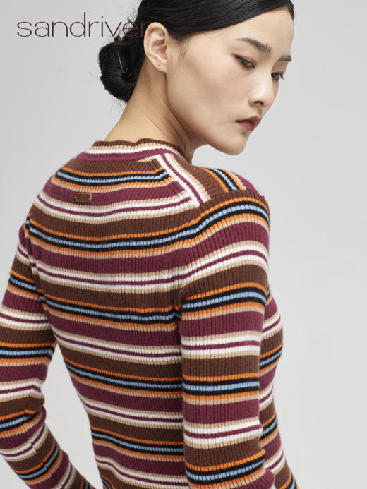 西藏羊绒彩条打底衫SJF96W341N 商品图3