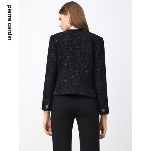 皮尔卡丹女装西装春秋粗花新款法式名媛高级感短外套P3312U3987B0
 商品图2