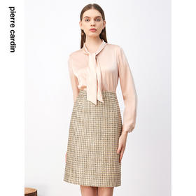 皮尔卡丹女装衬衫时尚气质长袖通勤飘带领衬衫P3352B3981M1
