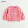 马克珍妮女童立体花朵针织开衫儿童毛衣宝宝外套秋冬新款241038 商品缩略图4
