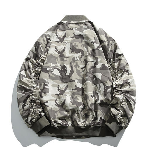 【特大码】【新款DH】大依优型大码棒球领夹克加肥加大休闲胖子宽松外套上衣男装潮流迷彩 商品图1