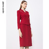皮尔卡丹女装连衣裙假两件醋酸红色优雅场合A字裙P3314E3887T0 商品缩略图1